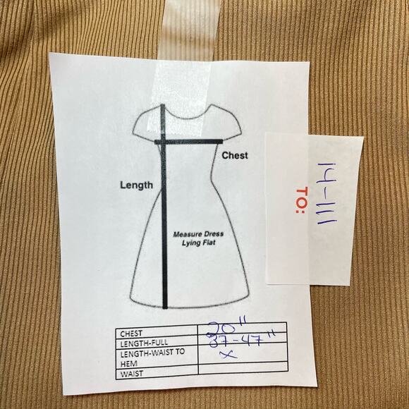 EARTHY BOHO HIPPIE MOD BOUTIQUE VNECK HIGH LOW RIBBED DRESS TAN M - Picture 8 of 8